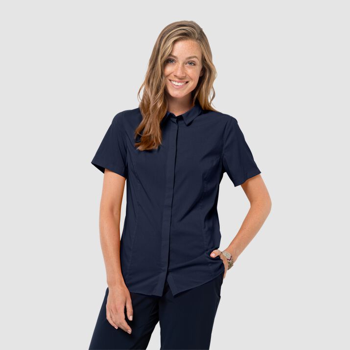 Camisa Manga Corta Jack Wolfskin Jwp Mujer Azules Mexico-8217163